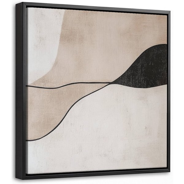 OneMillionCanvasses® Leinwandbild mit Rahmen - Konturlinien - Abstrakte Landschaft, Fotodruck (1 St), Leinwand Bilder Klein, Wand Dekoration Aesthetic 20x20cm
