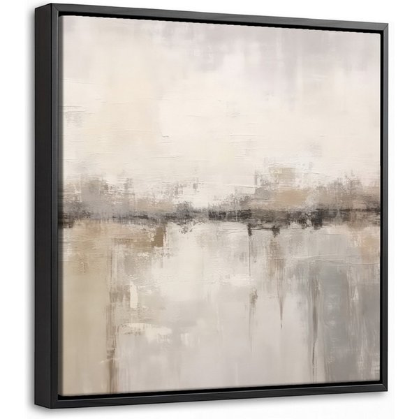 OneMillionCanvasses® Leinwandbild mit Rahmen - Moderne Kunst - Abstrakt - Beige, Fotodruck (1 St), Leinwand Bilder Klein, Wand Dekoration Aesthetic 20x20cm