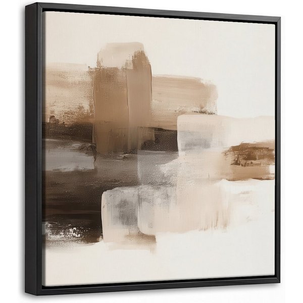 OneMillionCanvasses® Leinwandbild mit Rahmen - Pinselstriche - Abstrakte Landschaft - Ruhe, Fotodruck (1 St), Leinwand Bilder Klein, Wand Dekoration Aesthetic 2