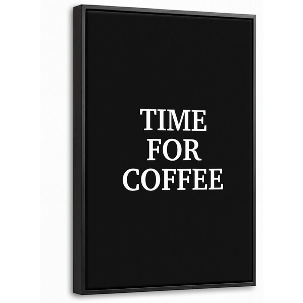 OneMillionCanvasses® Leinwandbild mit Rahmen - Zitate - Briefe - Kaffee - Schwarz, Fotodruck (1 St), Deko für Wohnzimmer Schlafzimmer Küche 20x30cm