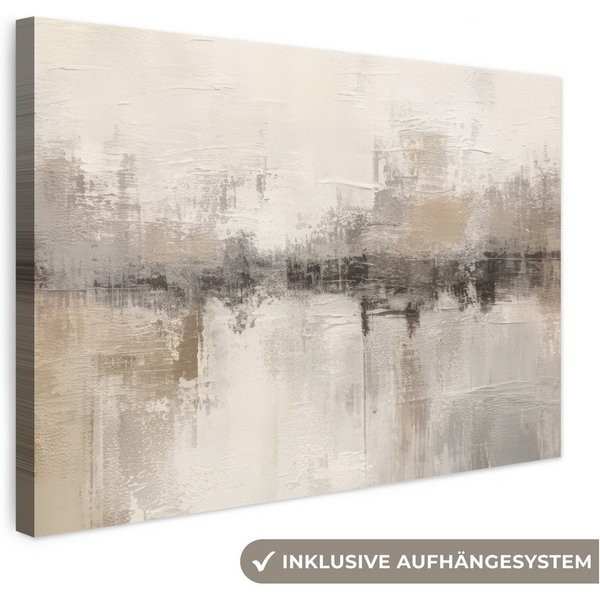OneMillionCanvasses® Leinwandbild Moderne Kunst - Abstrakt - Beige, Fotodruck (1 St), Leinwand Canvas Wandbild, Wanddekoration 20x30 cm