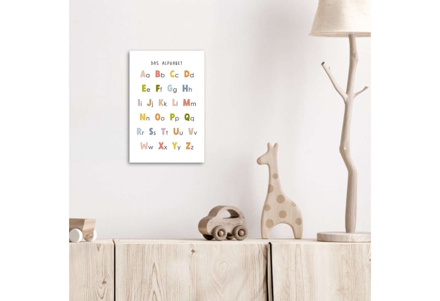 OneMillionCanvasses® Leinwandbild Pädagogisch - Alphabet lernen - Farbenfroh - Weiß - Buchstaben, Fotodruck (1 St), Kinderzimmer Deko, Mädchen und Jungen Bilder – Bild 3 von 5