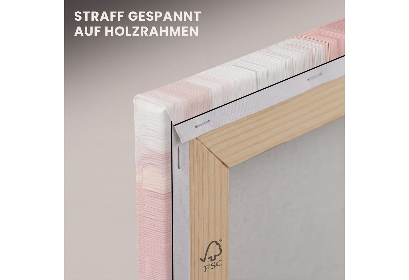 OneMillionCanvasses® Leinwandbild Panorama Abstrakt - Pastellfarben - Gold - Modern - Ästhetisch, Fotodruck (1 St), Wandbild, Deko Schlafzimmer Wohnzimmer Flur  – Bild 5 von 5