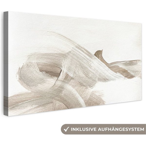 OneMillionCanvasses® Leinwandbild Panorama Abstrakt - Moderne Kunst - Beige, Fotodruck (1 St), Wandbild, Deko Schlafzimmer Wohnzimmer Flur 40x20 cm