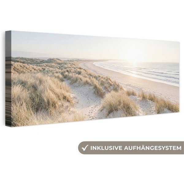 OneMillionCanvasses® Leinwandbild Panorama Dünen - Strand - Beige, Fotodruck (1 St), Wandbild, Deko Schlafzimmer Wohnzimmer Flur 60x20 cm