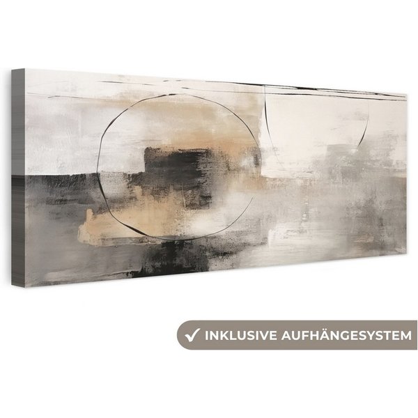 OneMillionCanvasses® Leinwandbild Panorama Kunst - Abstrakt - Grau - Industriell, Fotodruck (1 St), Wandbild, Deko Schlafzimmer Wohnzimmer Flur 60x20 cm