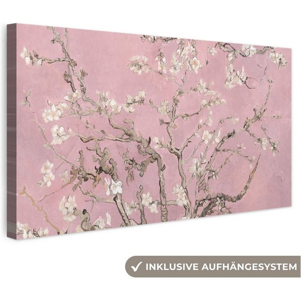 OneMillionCanvasses® Leinwandbild Panorama Mandelblüte - Kunst - Van Gogh - Rosa, Fotodruck (1 St), Wandbild, Deko Schlafzimmer Wohnzimmer Flur 40x20 cm