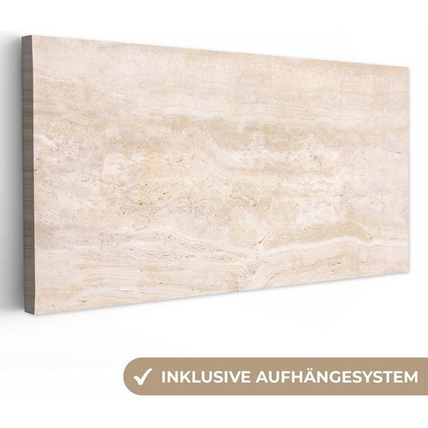OneMillionCanvasses® Leinwandbild Panorama Marmor - Steine - Sand - Textur, Fotodruck (1 St), Wandbild, Deko Schlafzimmer Wohnzimmer Flur 40x20 cm