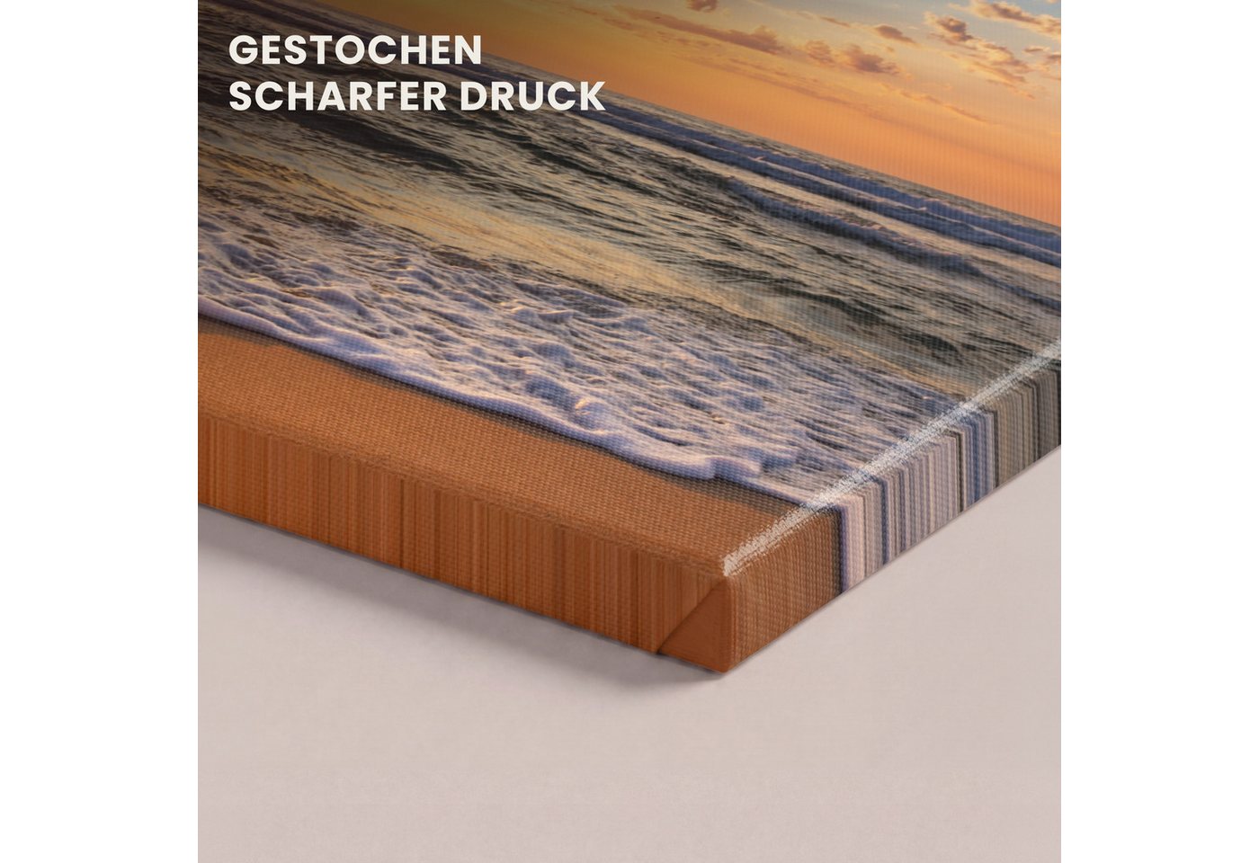 OneMillionCanvasses® Leinwandbild Panorama Strand - Sonnenuntergang - Meer - Wolken - Horizont, Fotodruck (1 St), Wandbild, Deko Schlafzimmer Wohnzimmer Flur 40 – Bild 3 von 5