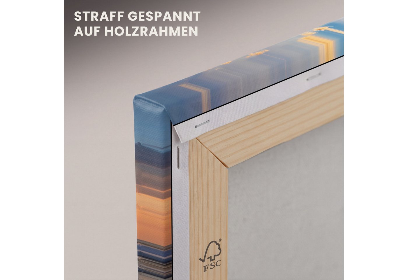 OneMillionCanvasses® Leinwandbild Panorama Strand - Sonnenuntergang - Meer - Wolken - Horizont, Fotodruck (1 St), Wandbild, Deko Schlafzimmer Wohnzimmer Flur 40 – Bild 5 von 5