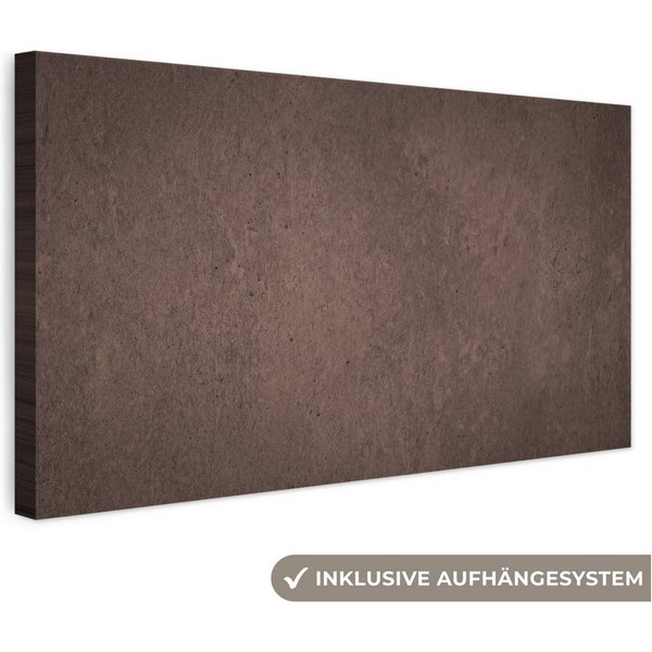 OneMillionCanvasses® Leinwandbild Panorama Textur – Beton – Abstrakt – Dunkel – Braun, Fotodruck (1 St), Wandbild, Deko Schlafzimmer Wohnzimmer Flur 40x20 cm