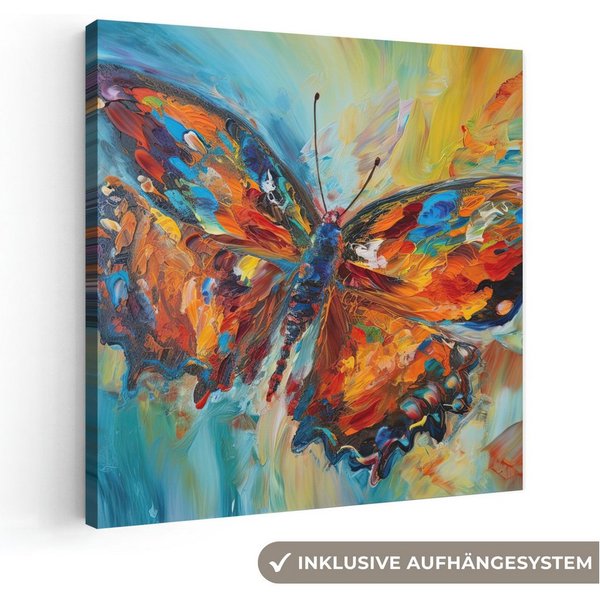 OneMillionCanvasses® Leinwandbild Schmetterling - Farben - Kunst - Malerei, Fotodruck (1 St), Leinwand Canvas Wandbild, Wanddekoration 20x30 cm