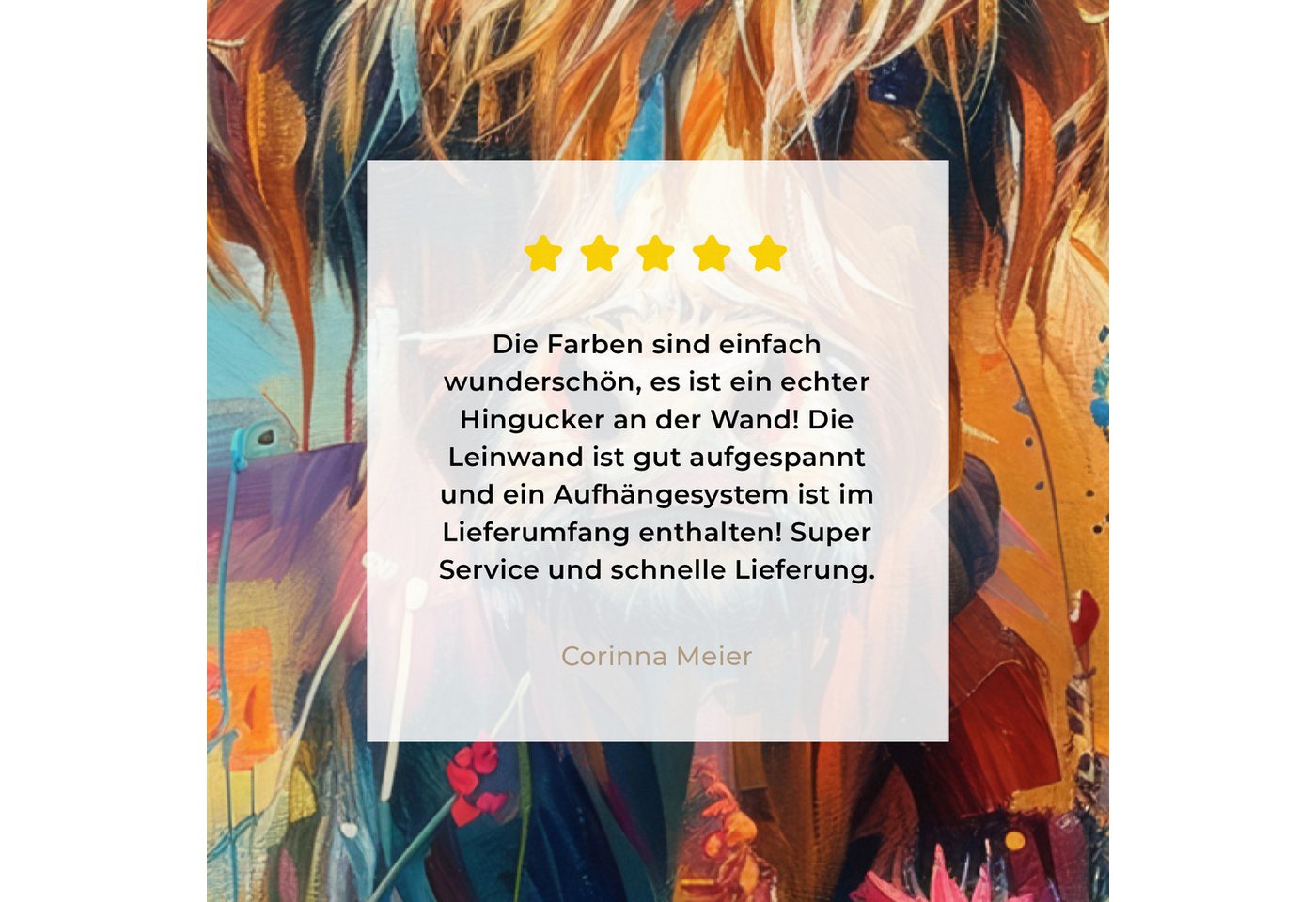 OneMillionCanvasses® Leinwandbild Schottische Hochländer - Natur - Farbenfroh - Blumen, Fotodruck (1 St), Leinwand Canvas Wandbild, Wanddekoration 20x30 cm – Bild 5 von 5