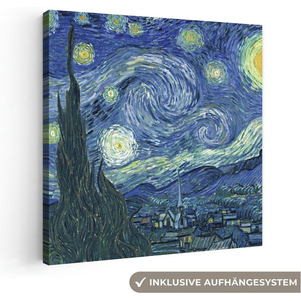 OneMillionCanvasses® Leinwandbild Sternennacht - Kunstdrucke - Alte Meister - Vincent van Gogh, Fotodruck (1 St), Wandbild, Deko Schlafzimmer Wohnzimmer Flur 20