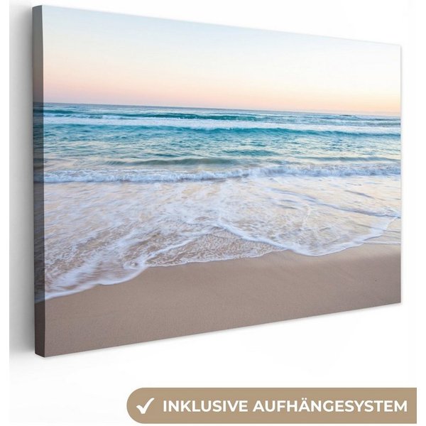 OneMillionCanvasses® Leinwandbild Strand - Meer - Pastell, Fotodruck (1 St), Wandbild, Deko Schlafzimmer Wohnzimmer Flur 20x20 cm