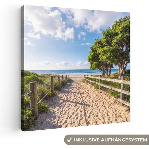 OneMillionCanvasses® Leinwandbild Strand - Sandstrand - Meer - Natur, Fotodruck (1 St), Leinwand Canvas Wandbild, Wanddekoration 20x30 cm
