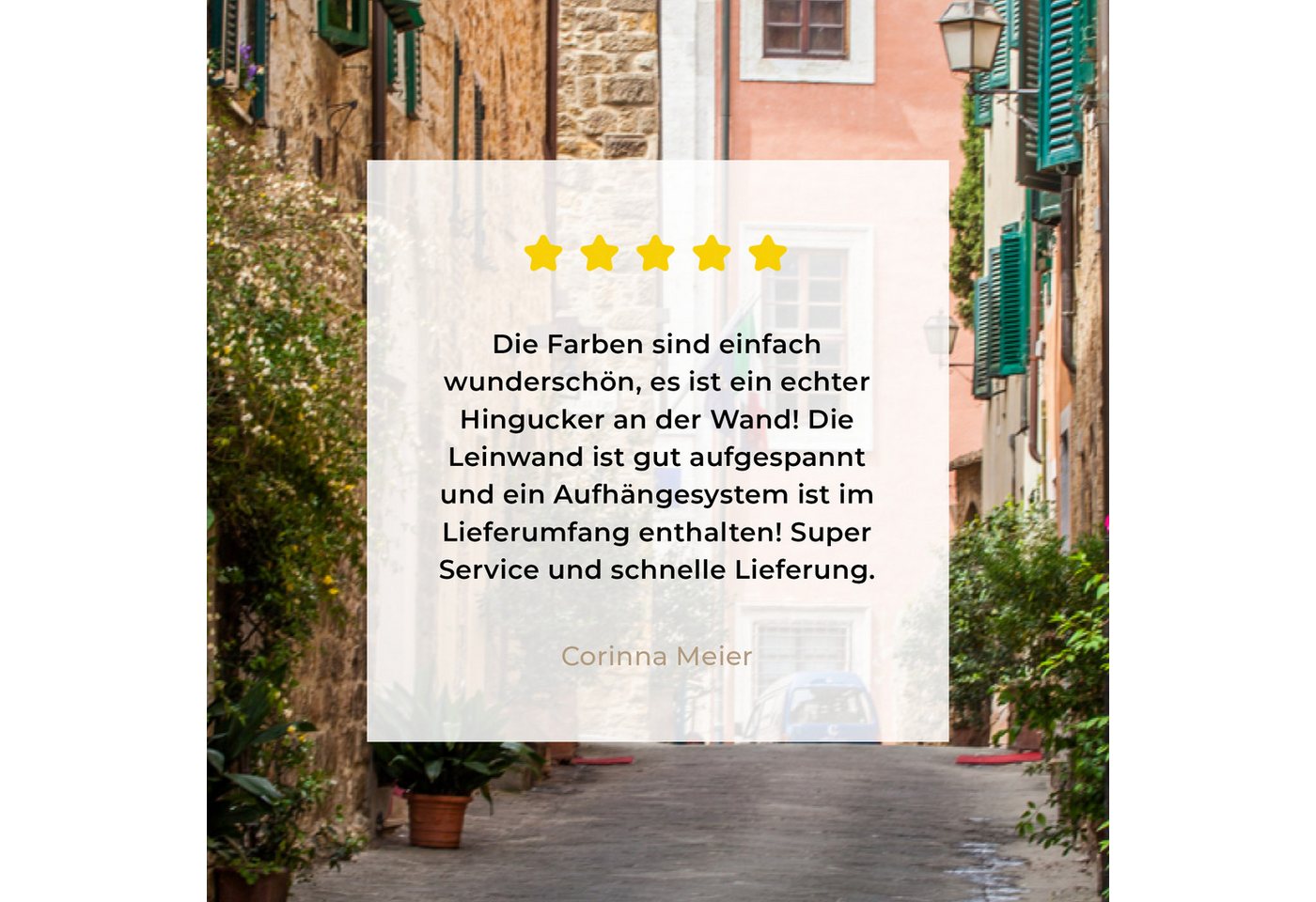OneMillionCanvasses® Leinwandbild Straße der mittelalterlichen italienischen Stadt San Gimignano in der, Fotodruck (1 St), Leinwand Bilder Klein, Wand Dekoratio – Bild 5 von 5