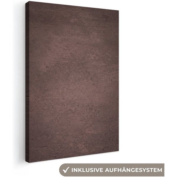 OneMillionCanvasses® Leinwandbild Textur – Beton – Abstrakt – Dunkel – Braun, Fotodruck (1 St), Leinwand Canvas Wandbild, Wanddekoration 20x30 cm