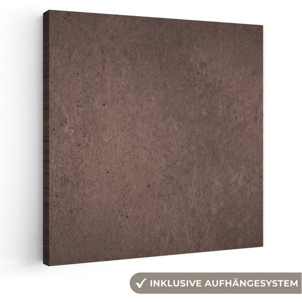OneMillionCanvasses® Leinwandbild Textur – Beton – Abstrakt – Dunkel – Braun, Fotodruck (1 St), Wandbild, Deko Schlafzimmer Wohnzimmer Flur 20x20 cm
