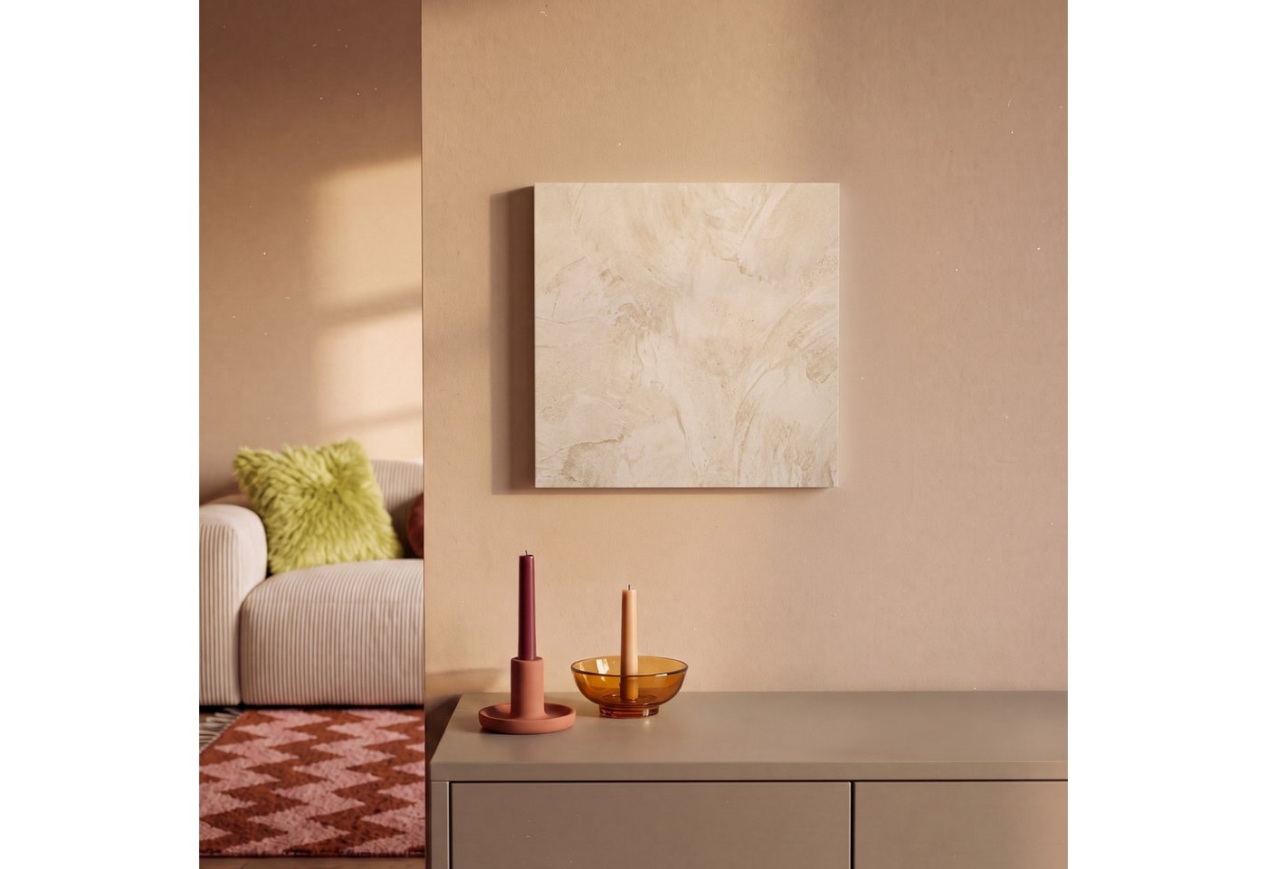 OneMillionCanvasses® Leinwandbild Textur – Muster – Abstrakt – Modern – Beige, Fotodruck (1 St), Wandbild, Deko Schlafzimmer Wohnzimmer Flur 20x20 cm – Bild 2 von 5