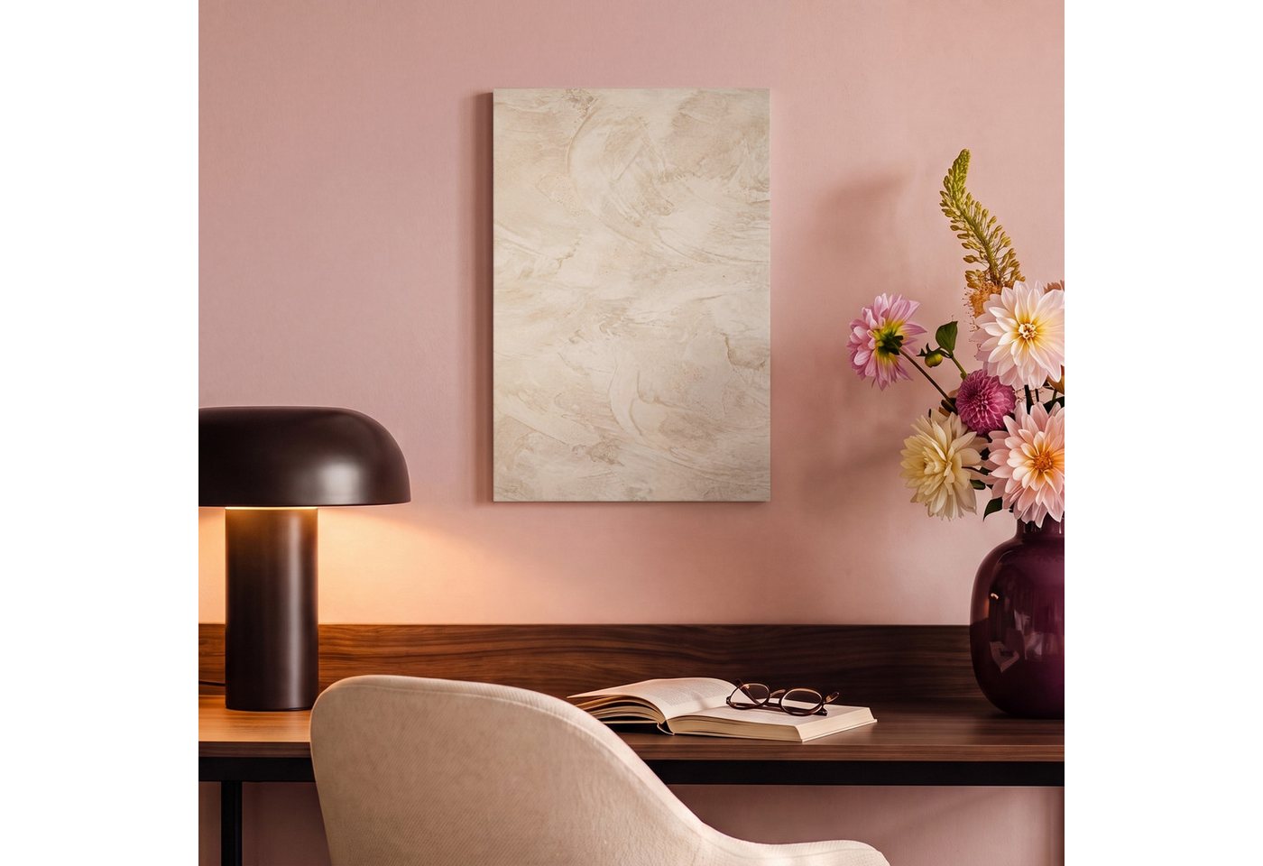 OneMillionCanvasses® Leinwandbild Textur – Muster – Abstrakt – Modern – Beige, Fotodruck (1 St), Leinwand Bilder Klein, Wand Dekoration Aesthetic 30x20 cm – Bild 4 von 5