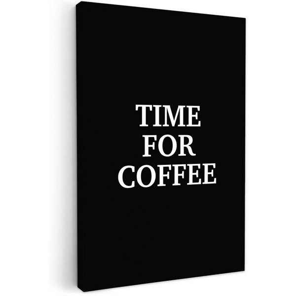 OneMillionCanvasses® Leinwandbild Zitate - Briefe - Kaffee - Schwarz - Küche, Fotodruck (1 St), Wandbilder für Esszimmer, Wanddeko Bilder Küche 20x30 cm