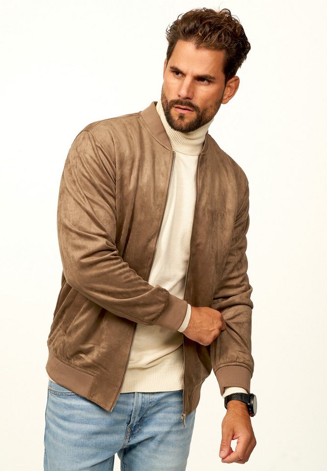OneRedox Blouson als Weiche Übergangsjacke mit Baseball-Kragen Herren Blousonjacke im Bomberjacken Stil als Layering-Piece – Bild 2 von 5