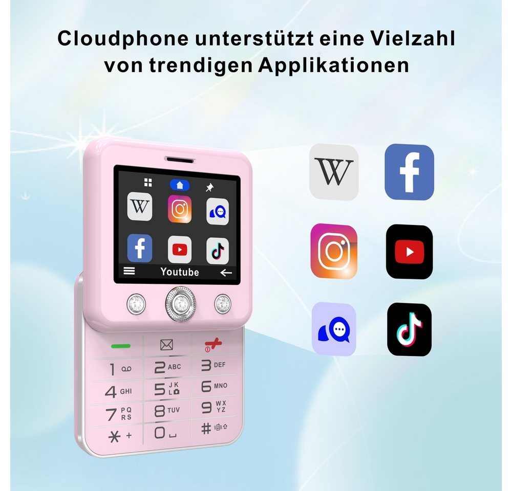 Onestyle Diamond Design-Mobiltelefon, Social-Media Funktionen, 4G, Dual-SIM Handy (Tik-Tok, Youtube, Facebook, Kamera) – Bild 4 von 5