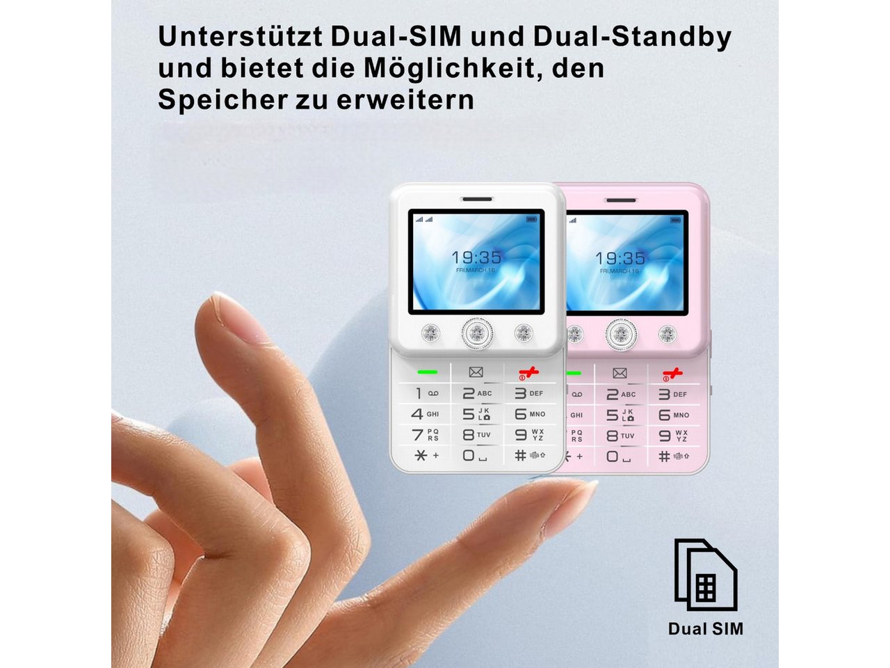 Onestyle Diamond Design-Mobiltelefon, Social-Media Funktionen, 4G, Dual-SIM Handy (Tik-Tok, Youtube, Facebook, Kamera) – Bild 5 von 5