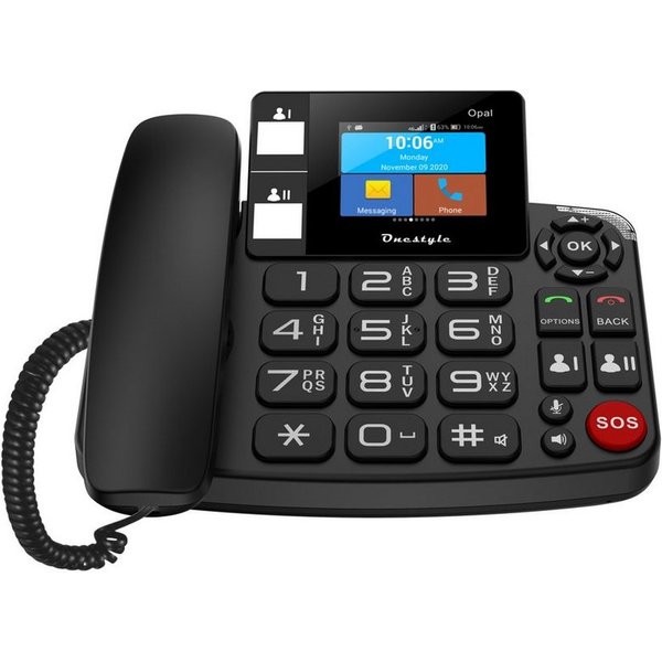 Onestyle Opal Tischtelefon mit WiFi, Dual-SIM für Senioren geeignet Großtastentelefon (Wi-Fi)