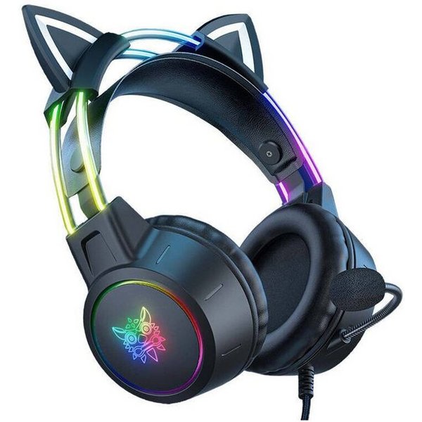 ONIKUMA ONIKUMA X15Pro Schwarz Gaming Headset Katzenohren On-Ear-Kopfhörer