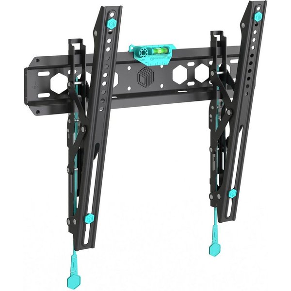 ONKRON TV-Wandhalterung 32-70 Zoll, bis 60 kg, VESA 75x75-400x400, TM5-B, (bis 70 Zoll, neigbar, dünn, flach, Click’n’Pull-System, Wasserwaage)