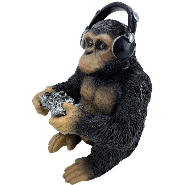 Online-Fuchs Dekofigur Zocker Affe, Kuh oder Löwe mit Controller & Kopfhörern - Geschenkidee (tolle Möglichkeit für Geldgeschenke zum Geburtstag, 18 cm groß), D