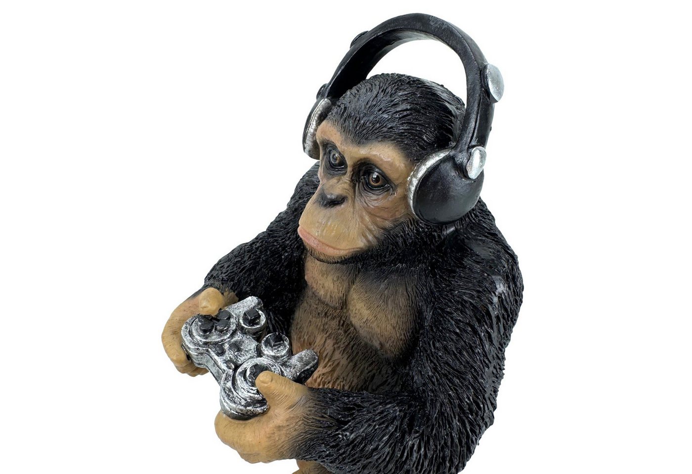 Online-Fuchs Dekofigur Zocker Affe, Kuh oder Löwe mit Controller & Kopfhörern - Geschenkidee (tolle Möglichkeit für Geldgeschenke zum Geburtstag, 18 cm groß), D – Bild 4 von 4