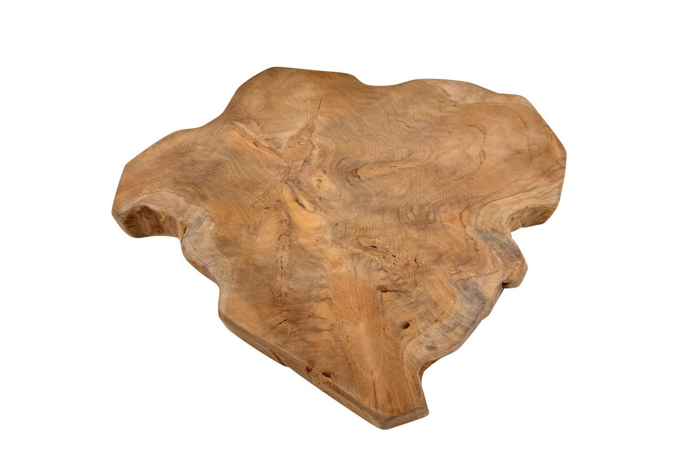 Online-Fuchs Dekotablett rustikale Deko Baumscheibe aus massiven Teakholz - 40 cm groß (Holzscheiben aus Naturholz, Tischdeko), ganzjährige Dekoration - Frühlin – Bild 4 von 5
