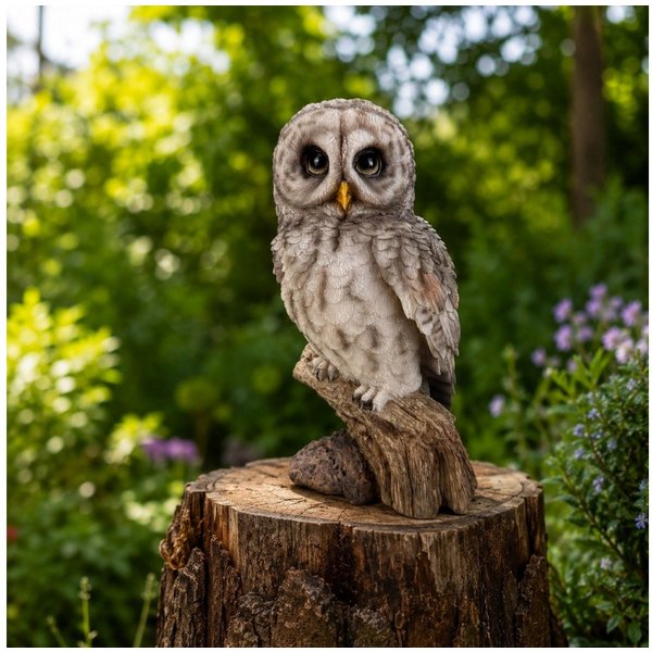 Online-Fuchs Gartenfigur Eule, Kauz, Uhu für außen - Deko Figuren Garten - 26 cm groß, (für den Innen- und Außenbereich, detailreiches Federkleid), aus langlebi