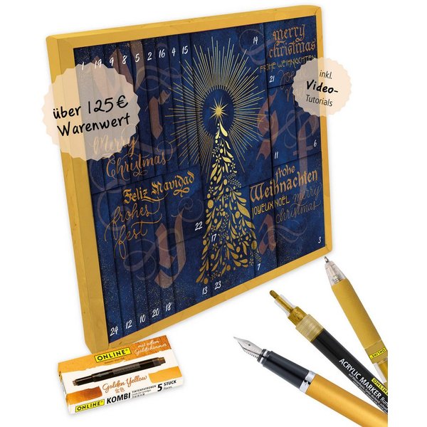 Online Pen Adventskalender Adventskalender 2026, Kreativ-Adventskalender Kalligraphie für Erwachsene mit 31 Produkten