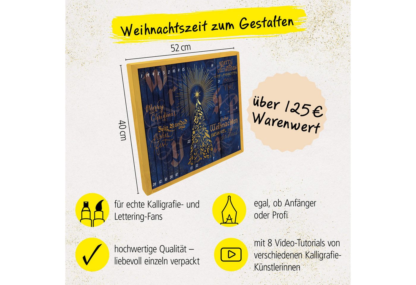 Online Pen Adventskalender Adventskalender 2026, Kreativ-Adventskalender Kalligraphie für Erwachsene mit 31 Produkten – Bild 2 von 5