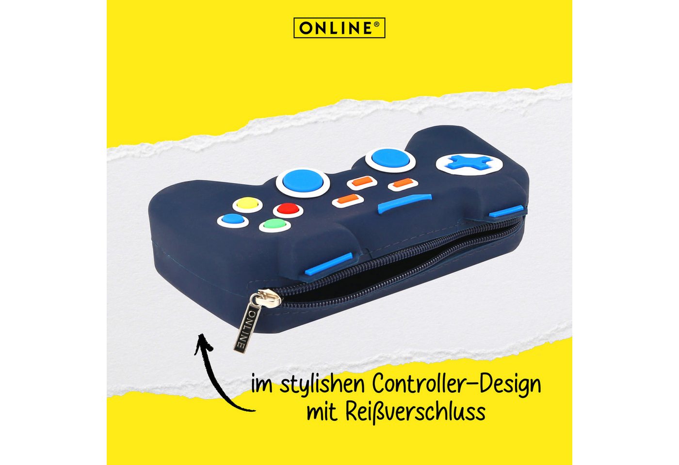 Online Pen Federmäppchen Schlamperbox Gaming, (Controller-Design für Jungen und Mädchen), Schlampermäppchen mit einem großem Fach – Bild 2 von 5