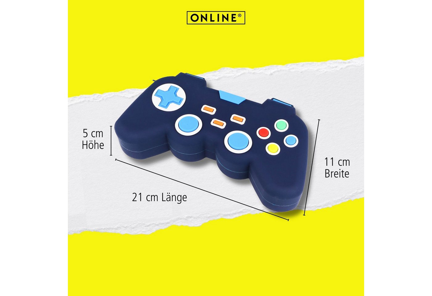 Online Pen Federmäppchen Schlamperbox Gaming, (Controller-Design für Jungen und Mädchen), Schlampermäppchen mit einem großem Fach – Bild 5 von 5