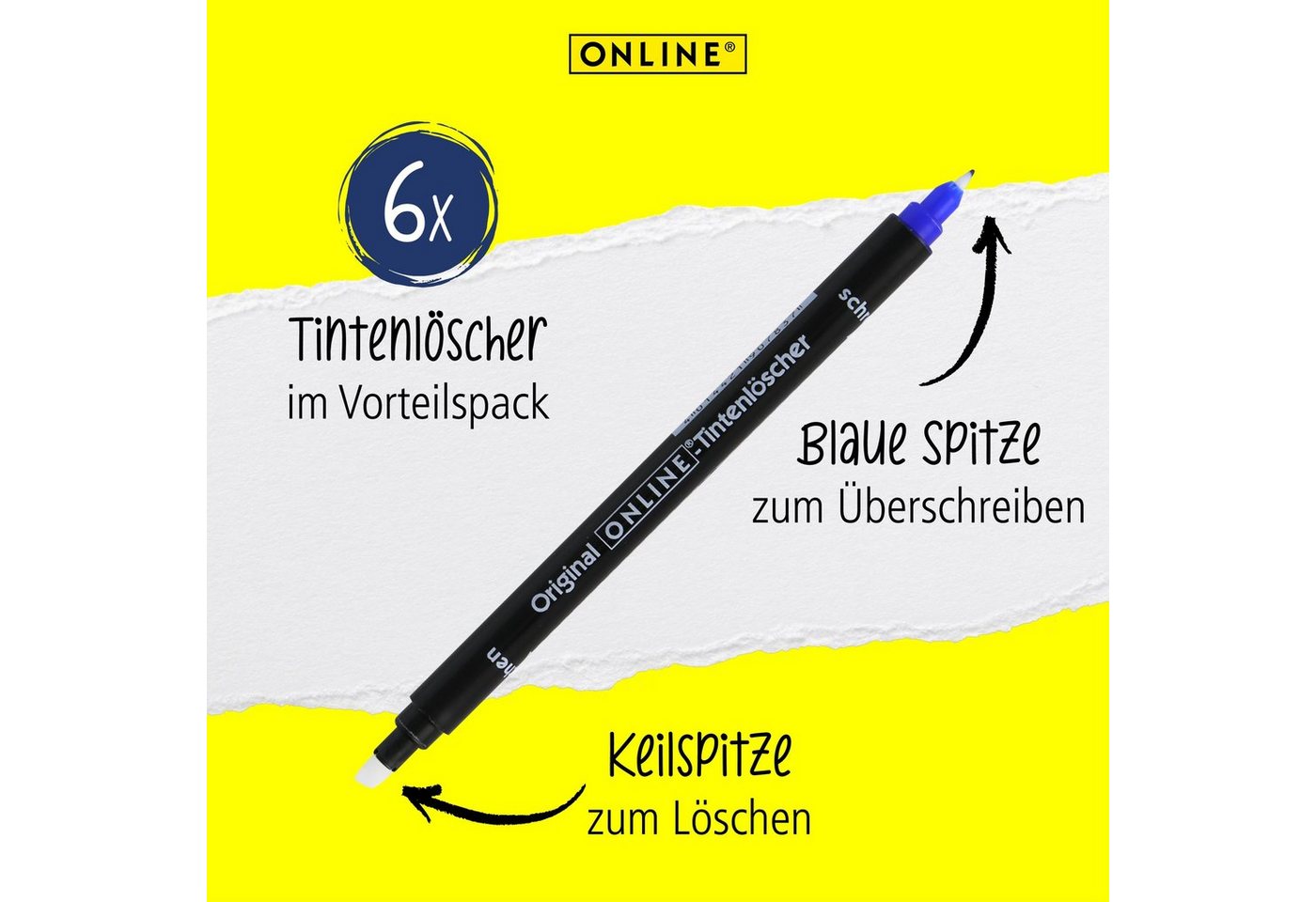Online Pen Tintenkiller Tintenlöscher, Set mit 6 Tintenlöscher in Grün und Schwarz – Bild 2 von 5