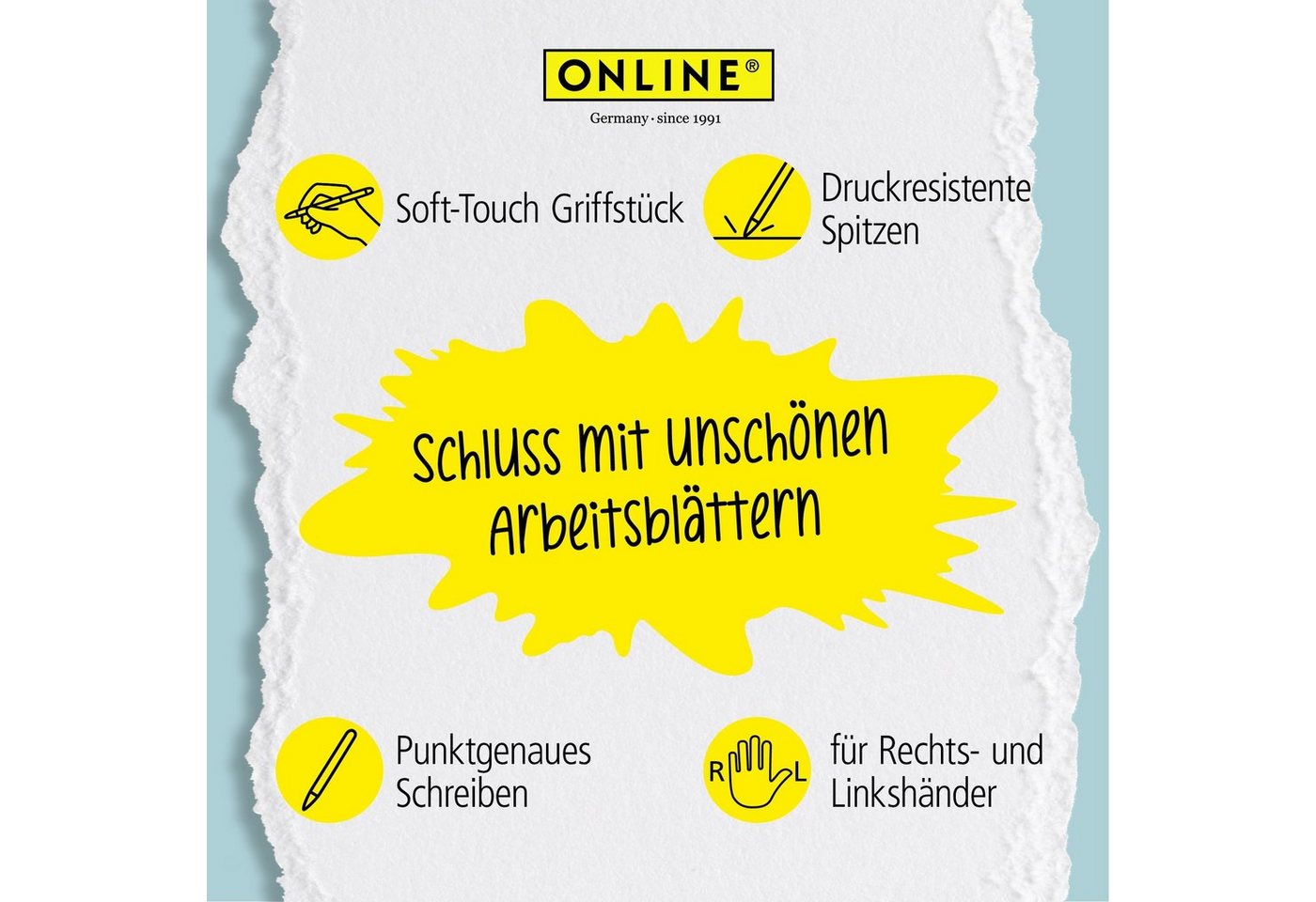 Online Pen Tintenroller magiXX Design, (Radierbarer Gelschreiber blau, Soft-Touch-Griffstück), Gelpen für Schüler, Studenten, Büro – Bild 4 von 5
