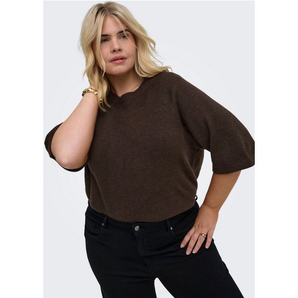 ONLY CARMAKOMA Strickpullover CARSIMONI 3/4 PULLOVER KNT NOOS Materialmix, regular fit