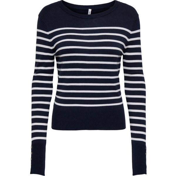 ONLY CARMAKOMA Strickpullover CARVIVIA LIFE LS BUTTON DETAIL O-NECK
