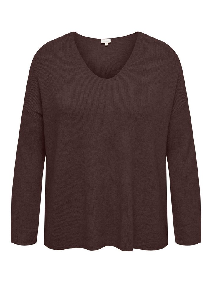 ONLY CARMAKOMA V-Ausschnitt-Pullover CARIBI LS RIB LOOSE V-NECK CC KNT Viskosemischung, regular fit – Bild 4 von 5