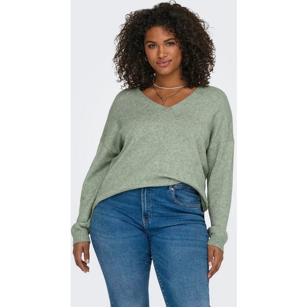 ONLY CARMAKOMA V-Ausschnitt-Pullover CARMARGARETA LS PULLOVER KNT NOOS Viskosemischung, regular fit