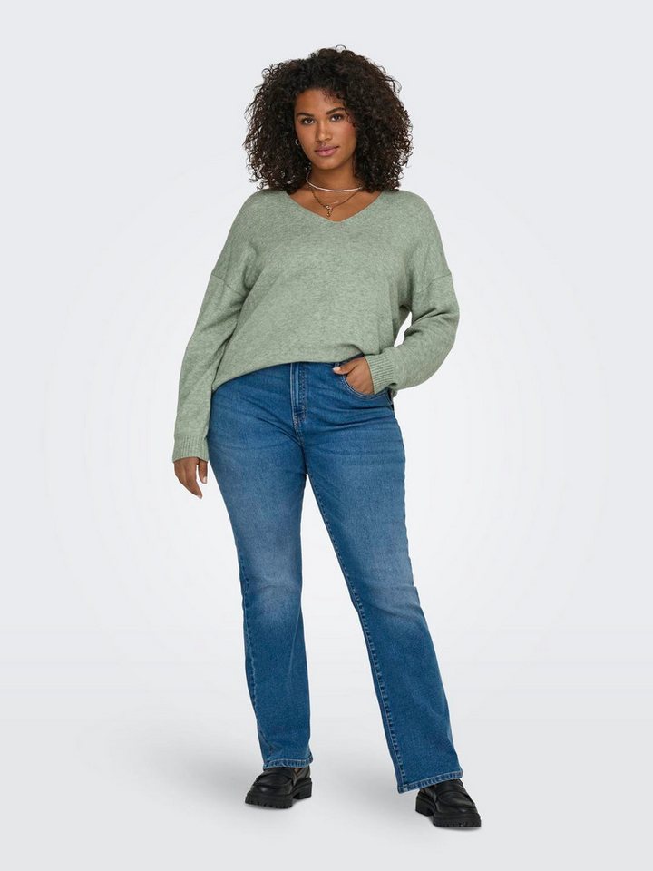 ONLY CARMAKOMA V-Ausschnitt-Pullover CARMARGARETA LS PULLOVER KNT NOOS Viskosemischung, regular fit – Bild 4 von 5