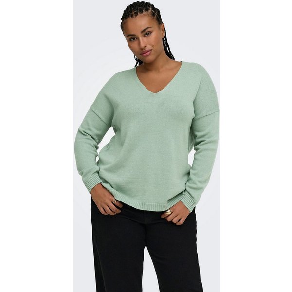 ONLY CARMAKOMA V-Ausschnitt-Pullover CARMARGARETA LS PULLOVER KNT NOOS Viskosemischung, regular fit