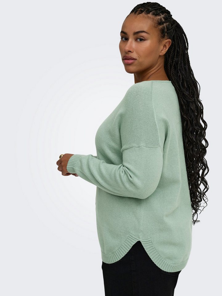 ONLY CARMAKOMA V-Ausschnitt-Pullover CARMARGARETA LS PULLOVER KNT NOOS Viskosemischung, regular fit – Bild 2 von 5