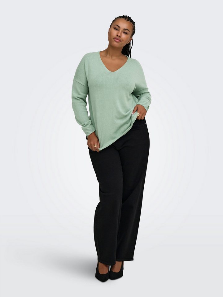 ONLY CARMAKOMA V-Ausschnitt-Pullover CARMARGARETA LS PULLOVER KNT NOOS Viskosemischung, regular fit – Bild 4 von 5
